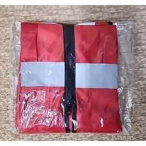 Red Reflective Safety Vest w/ 4 Pockets 2 High Visibility Sliver Strips Men Sz M